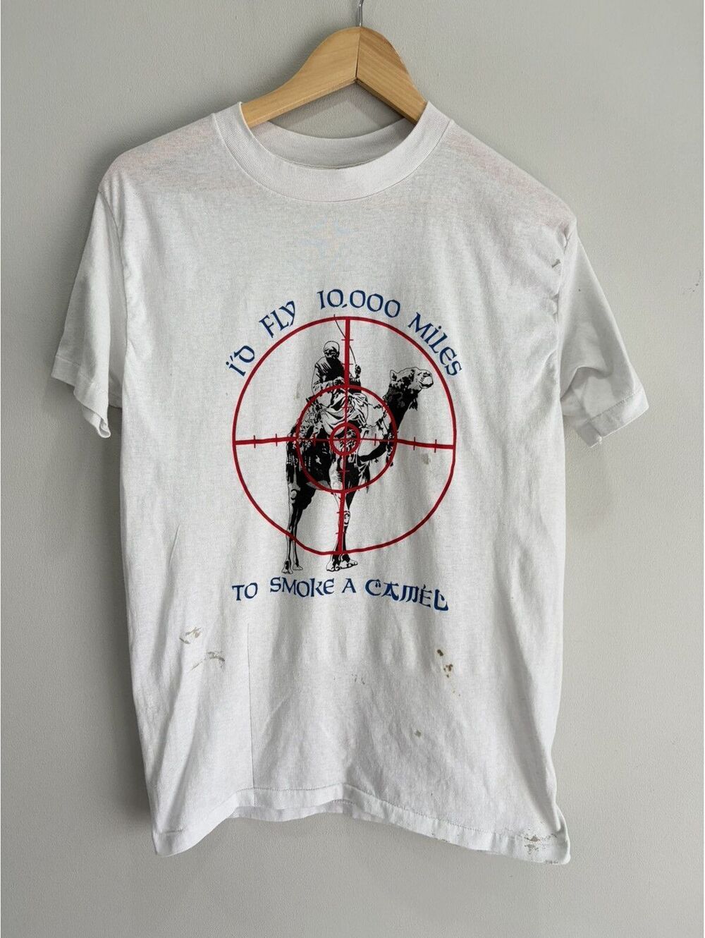 Vintage Id Fly 10000 Miles To Smoke A Camel Tee Shirt
